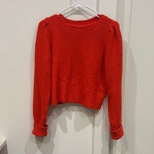 Anthropologie Vibrant Red Crew Neck Sweater